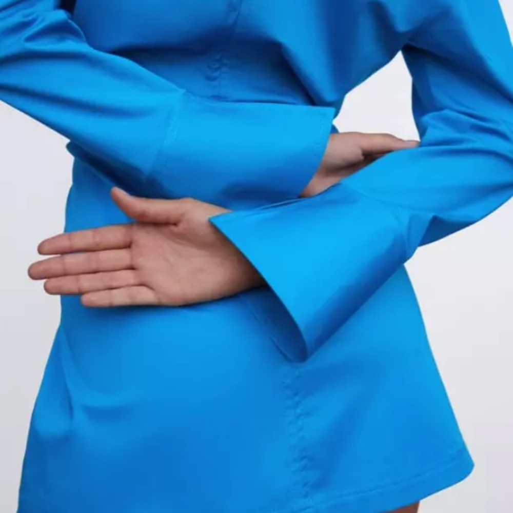 NWT Zara blue cotton shirt dress - Picture 5 of 8